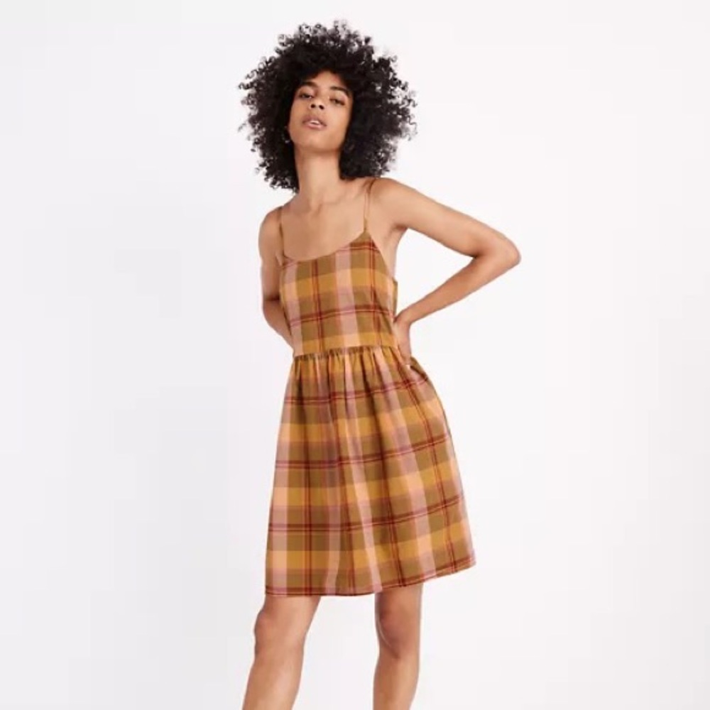 Madewell Plaid Babydoll Cami Dress